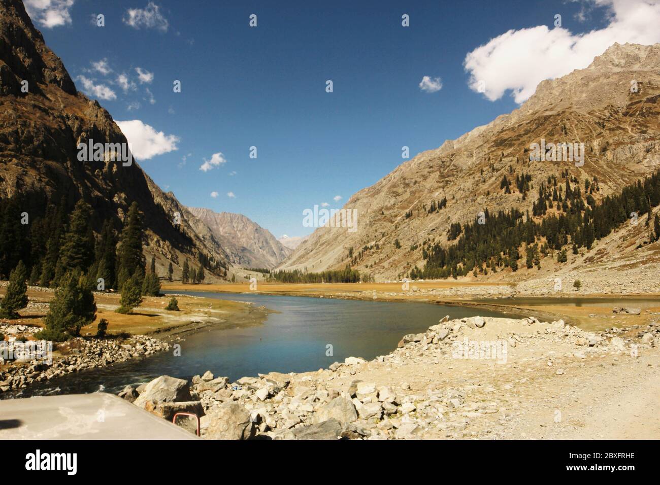 Beautiful Mahodand Lake and mountains in Pakistan Stock Photo