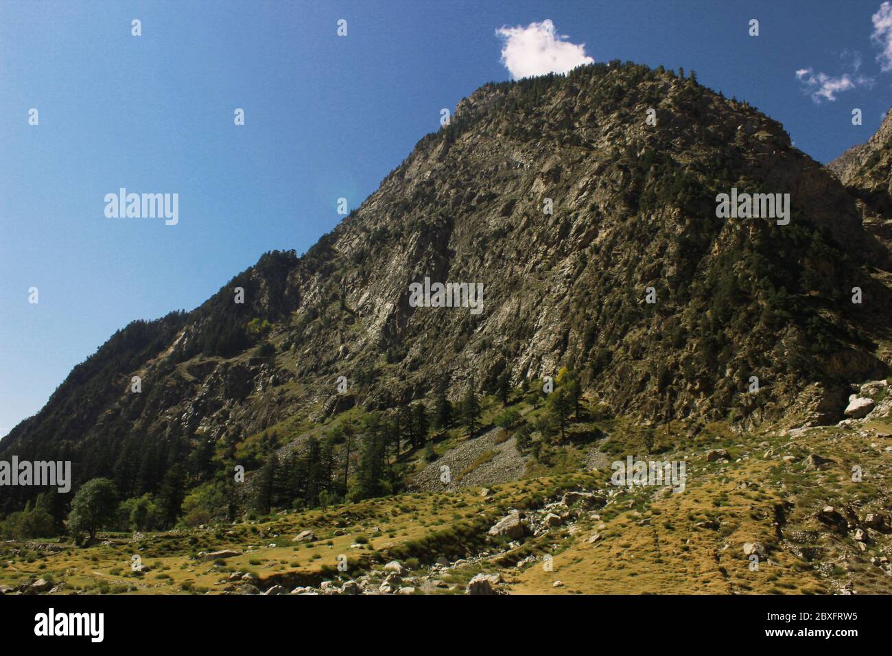 Beautiful mountain with blue skys, in swat valley kpk Pakistan Stock Photo