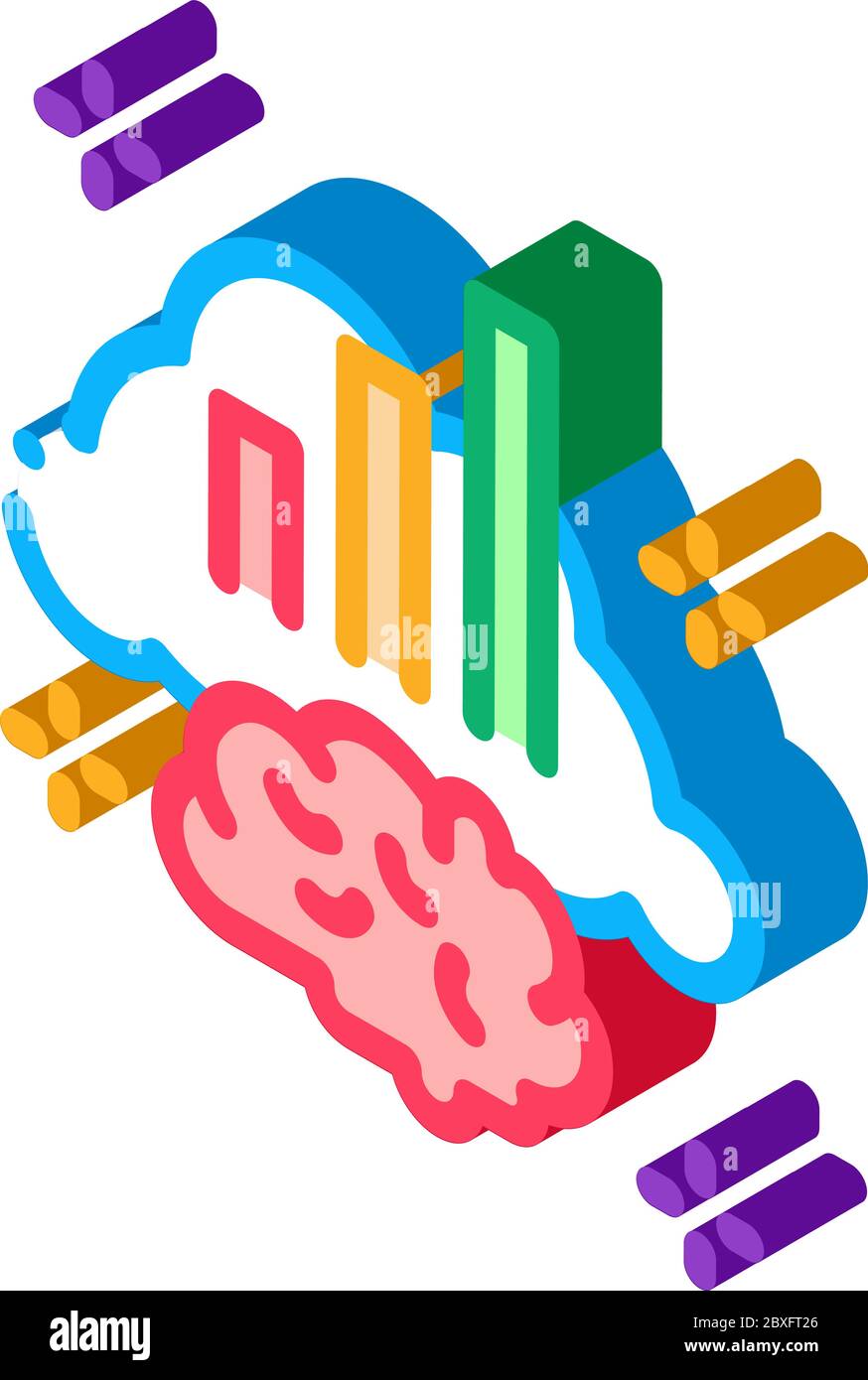 brainstorming chart isometric icon vector illustration Stock Vector ...