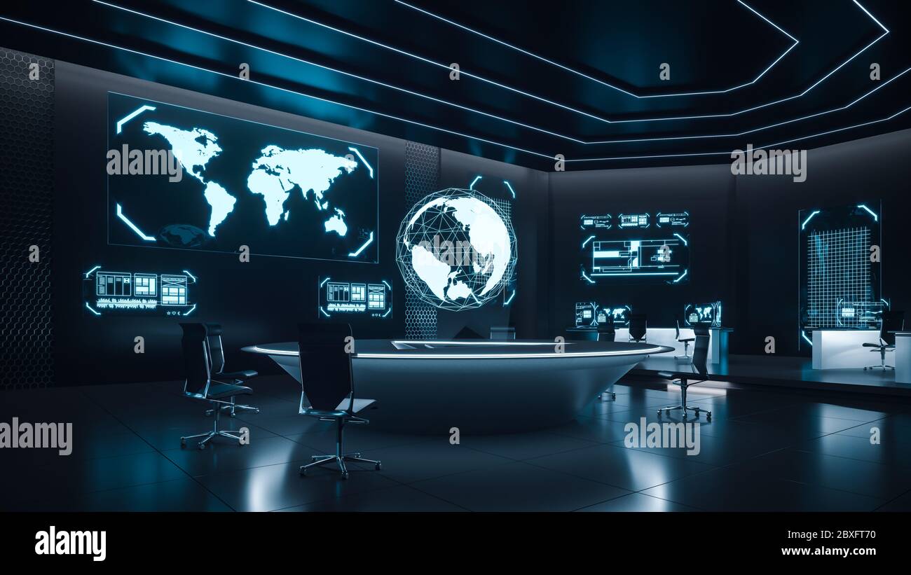 Control center, command office, cyber security Stock Photo - Alamy