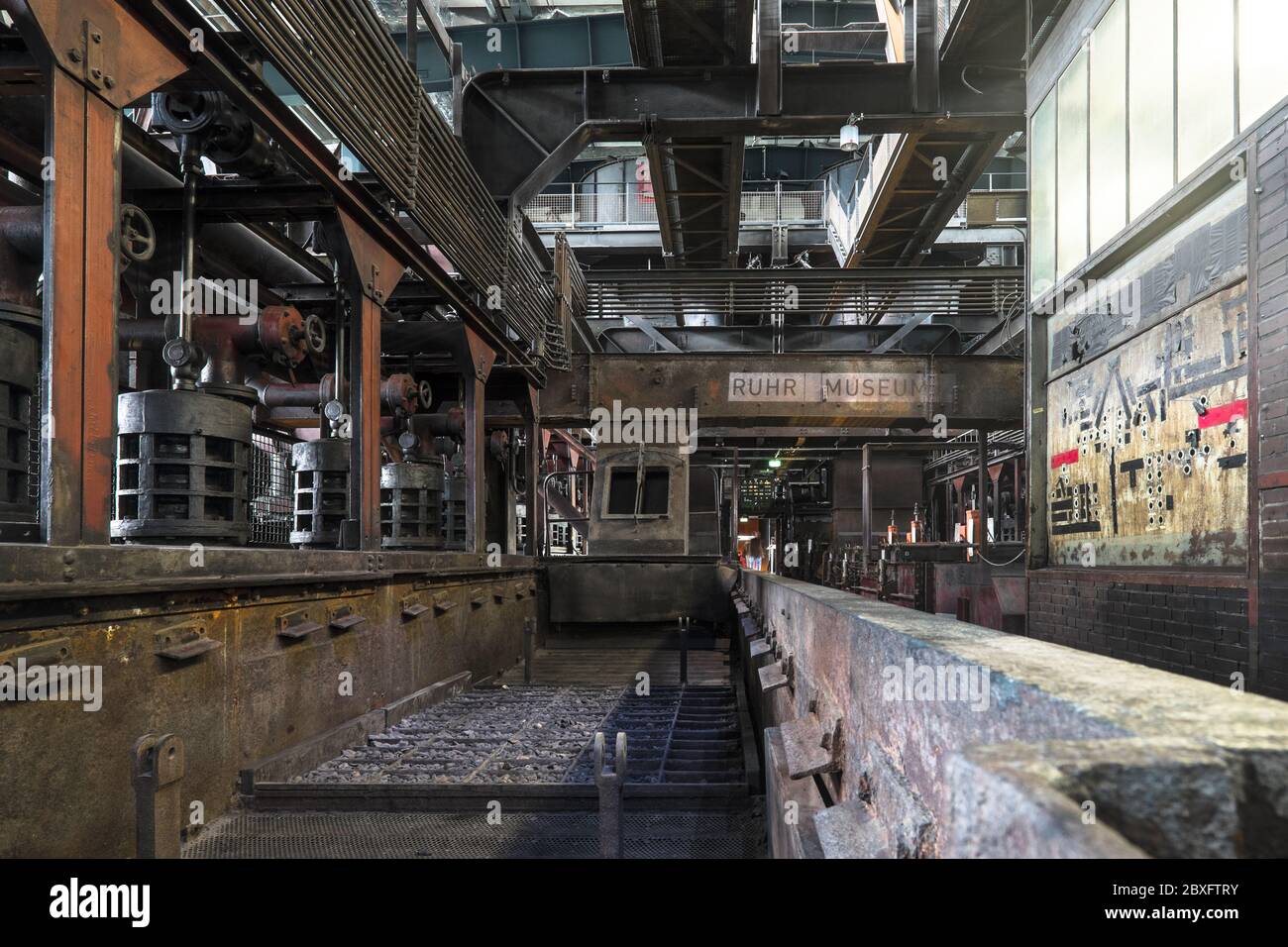 View at the washery of the coal in the Ruhr museum at Zeche Zollverein Coal Mine Industrial Complex Stock Photo