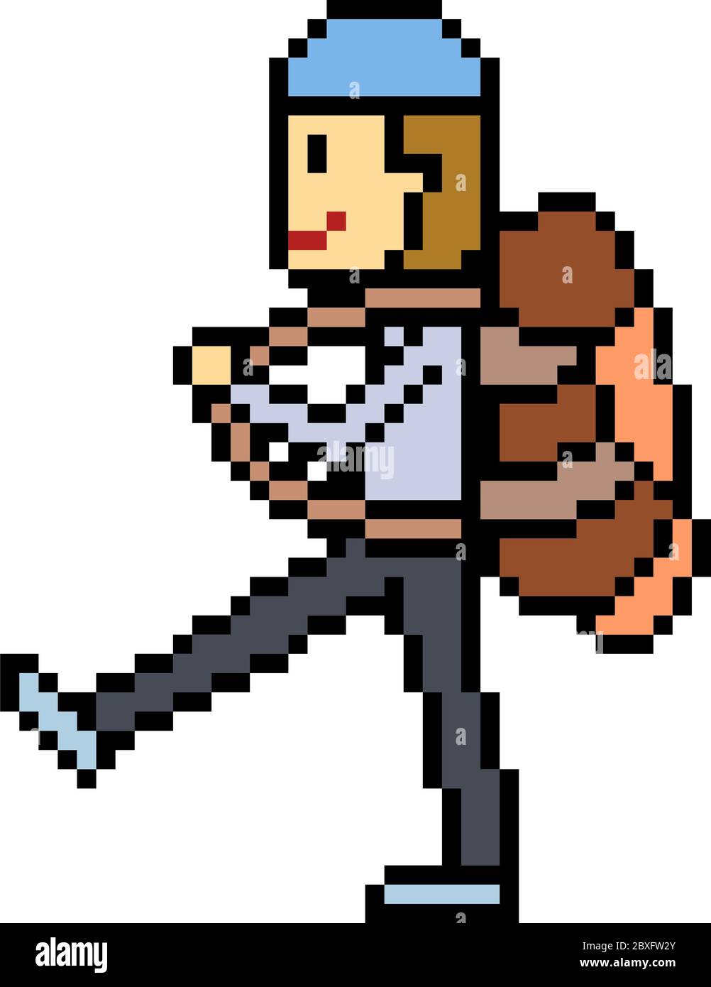 Cartoon character pixel walk hi-res stock photography and images - Alamy