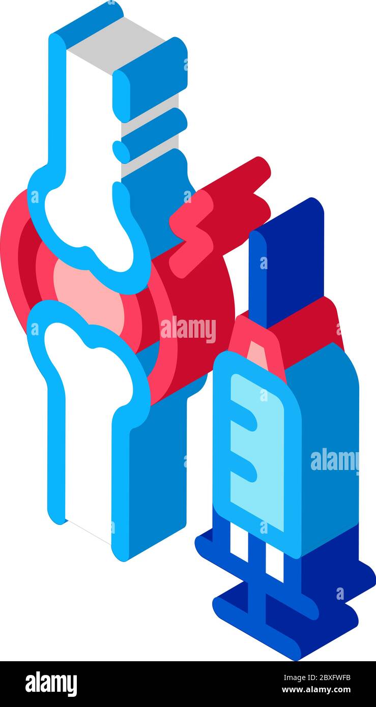 preventive injection for arthritis isometric icon vector illustration Stock Vector