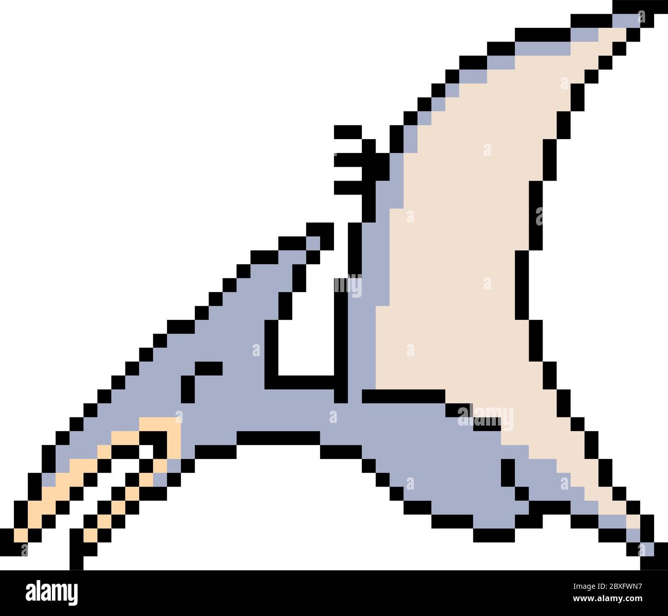 vector pixel art pteranodon dinosaur Stock Vector