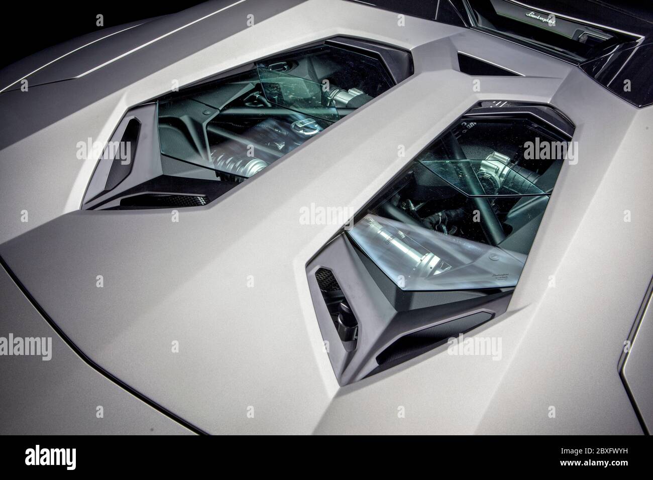 Lamborghini Aventador Supercar Details Stock Photo