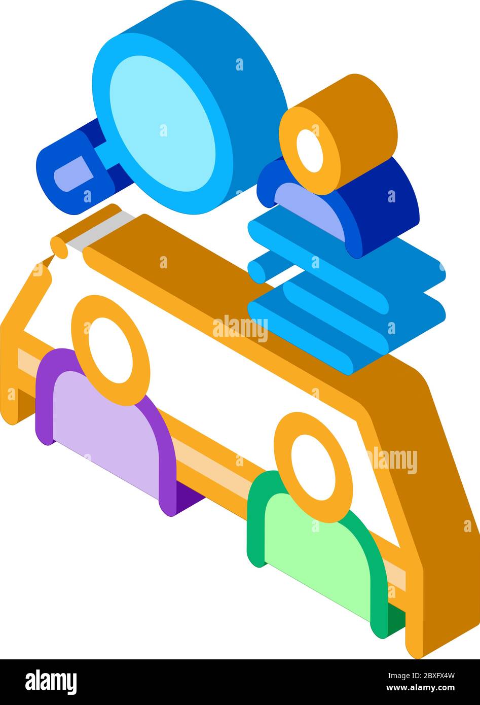 collective interview isometric icon vector illustration Stock Vector ...