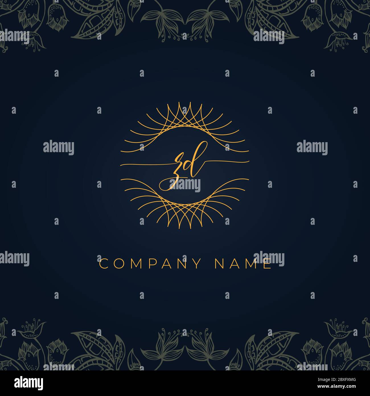 Elegant luxury initial letter ZD logo. Stock Vector