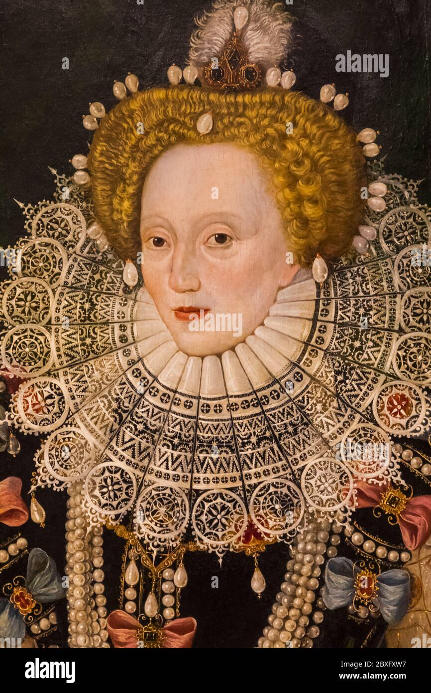 The Armada Portrait of Elizabeth I of England by Unknown English Artist dated 1588 Stock Photo