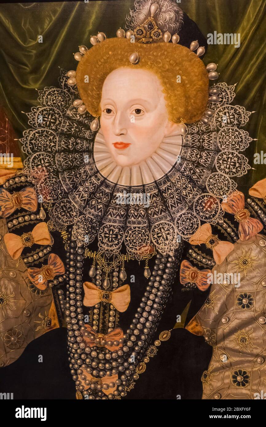 The Armada Portrait of Elizabeth I of England by Unknown English Artist dated 1588 Stock Photo