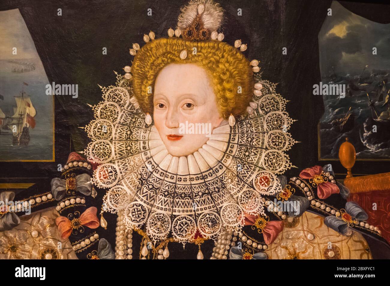 The Armada Portrait of Elizabeth I of England by Unknown English Artist dated 1588 Stock Photo