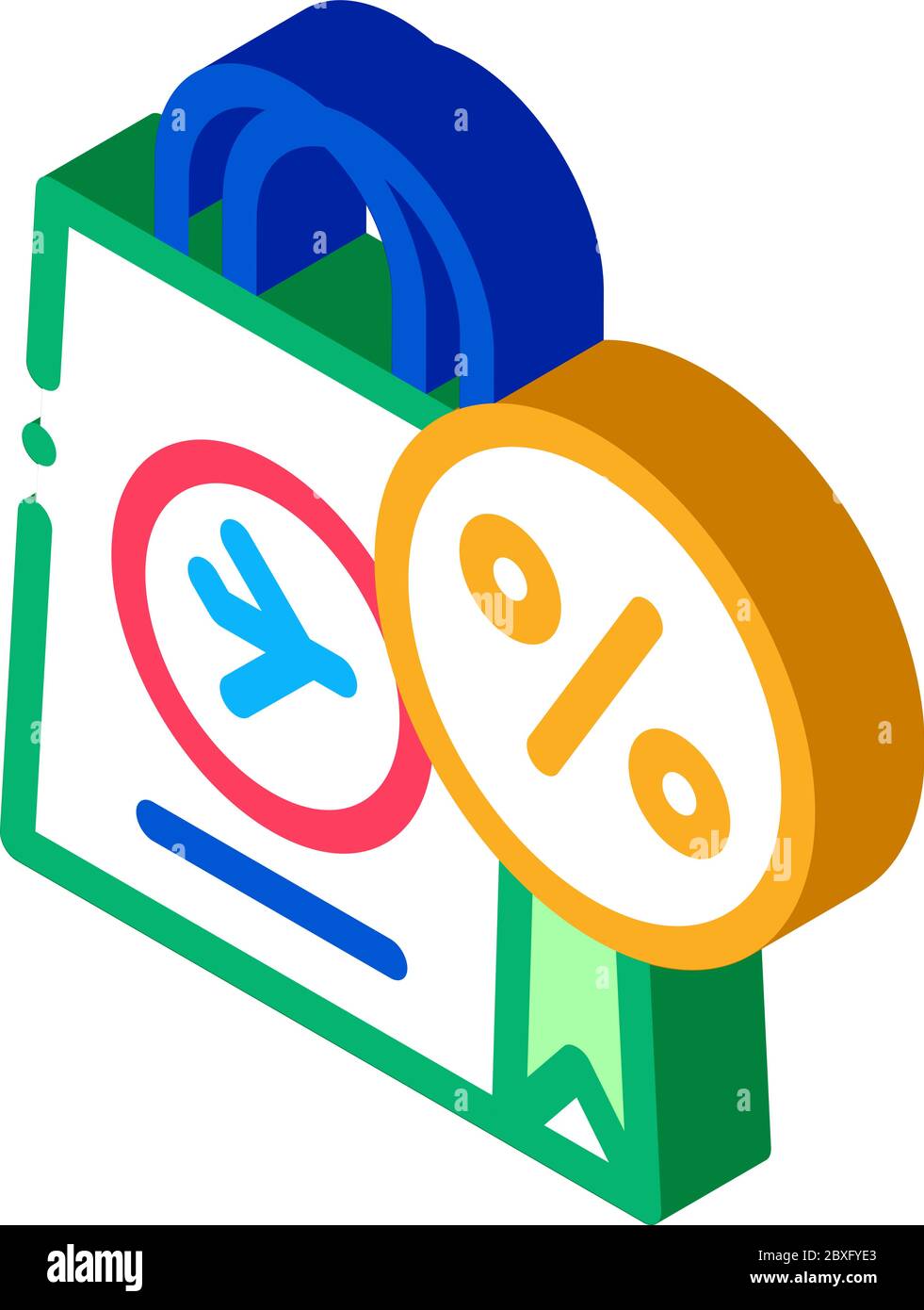 duty free paper bag isometric icon vector illustration Stock Vector ...
