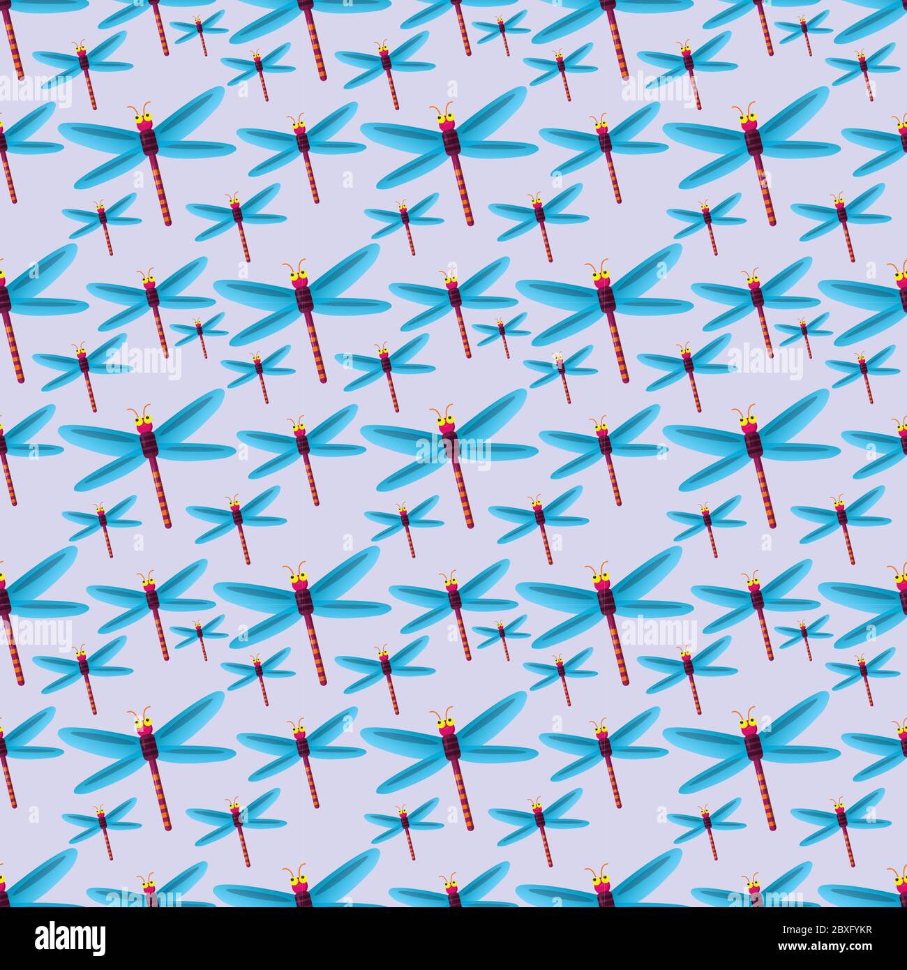 dragonfly seamless pattern vector illustration background Stock Vector