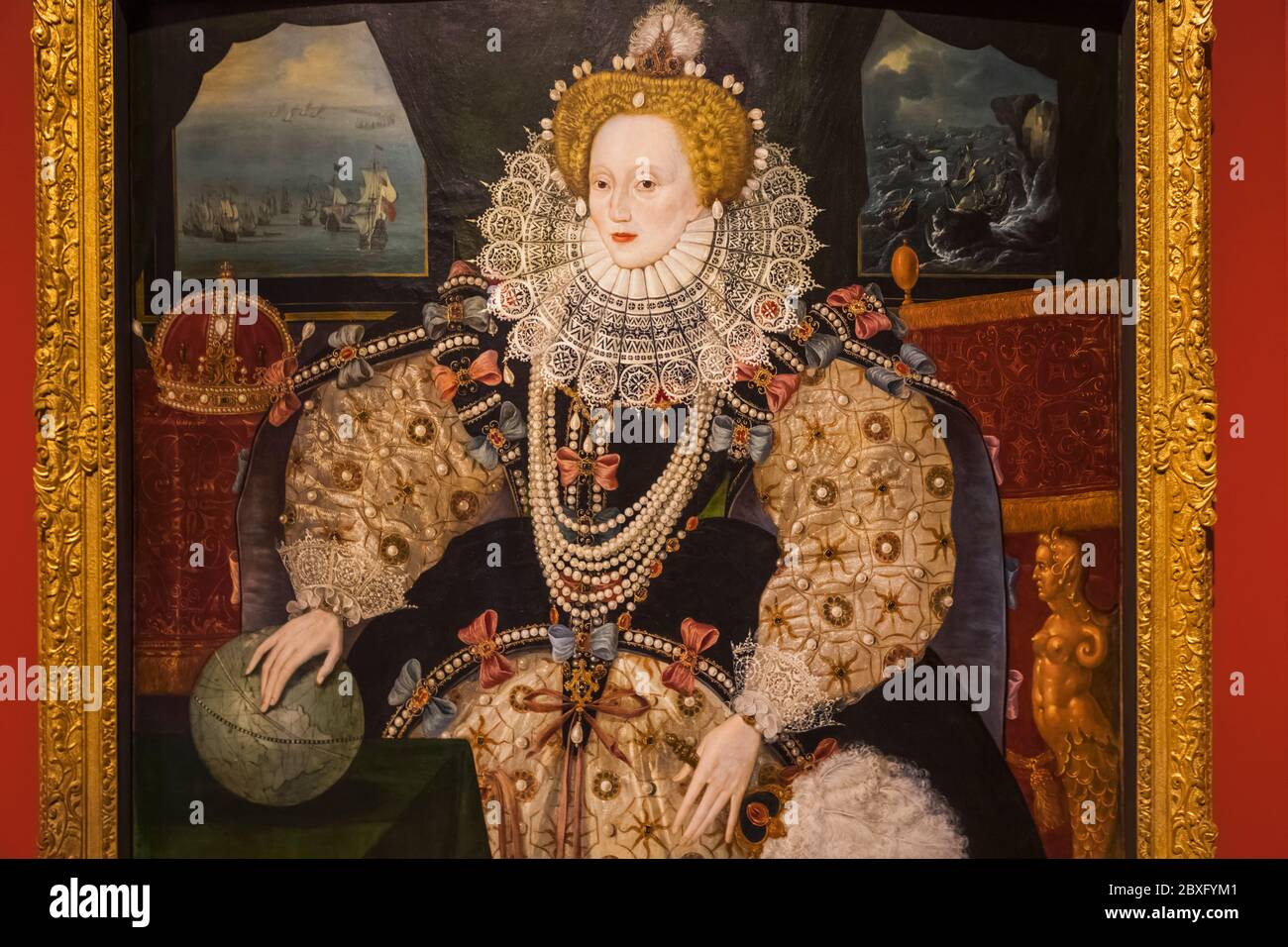 The Armada Portrait of Elizabeth I of England by Unknown English Artist dated 1588 Stock Photo