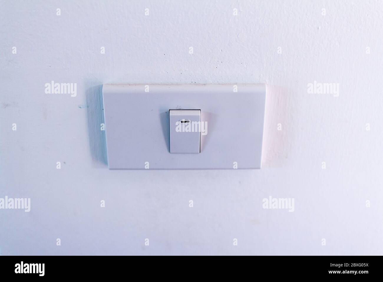 Close Up Of Light Switch On The Wall Stock Photo Alamy