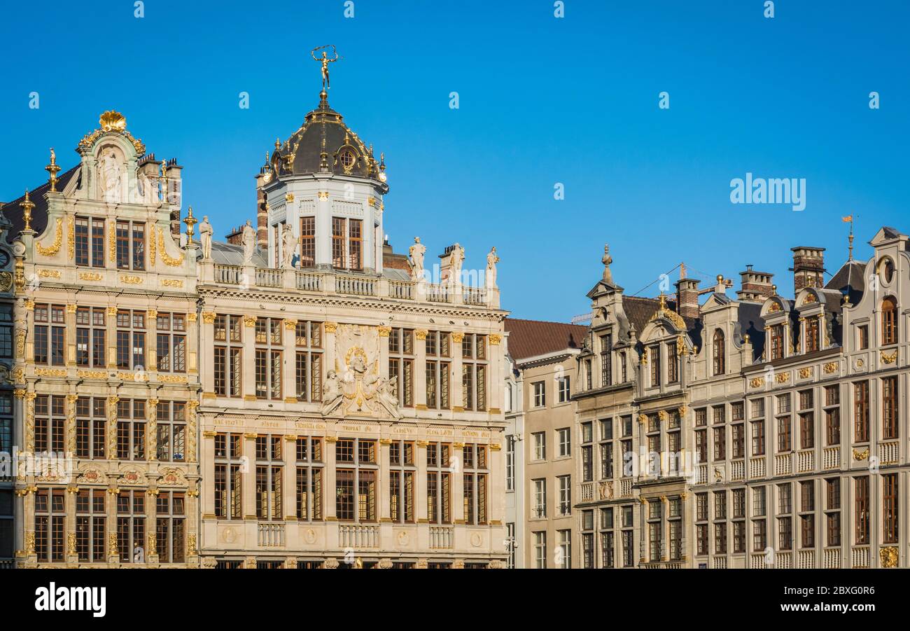 Facade of the Baroque Palace in the Grand Place square of historical ...