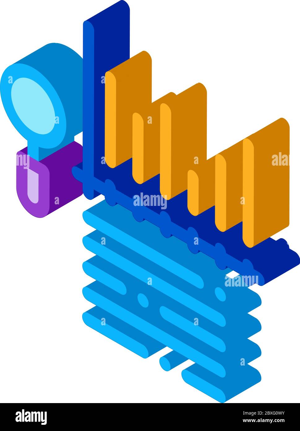 study bar graph search engine optimization isometric icon vector ...
