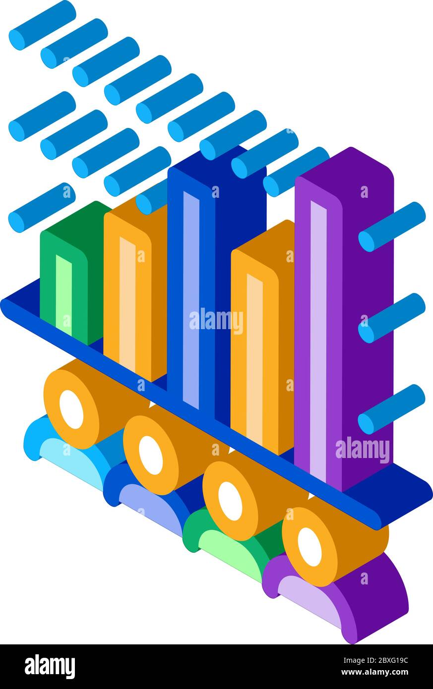 tourist bar graph isometric icon vector illustration Stock Vector Image ...