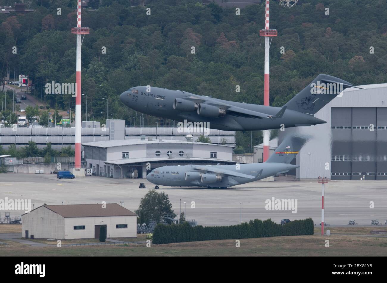 Ramstein Germany 07th June 2020 A US Military Aircraft Takes Off ramstein-germany-07th-june-2020-a-us-military-aircraft-takes-off