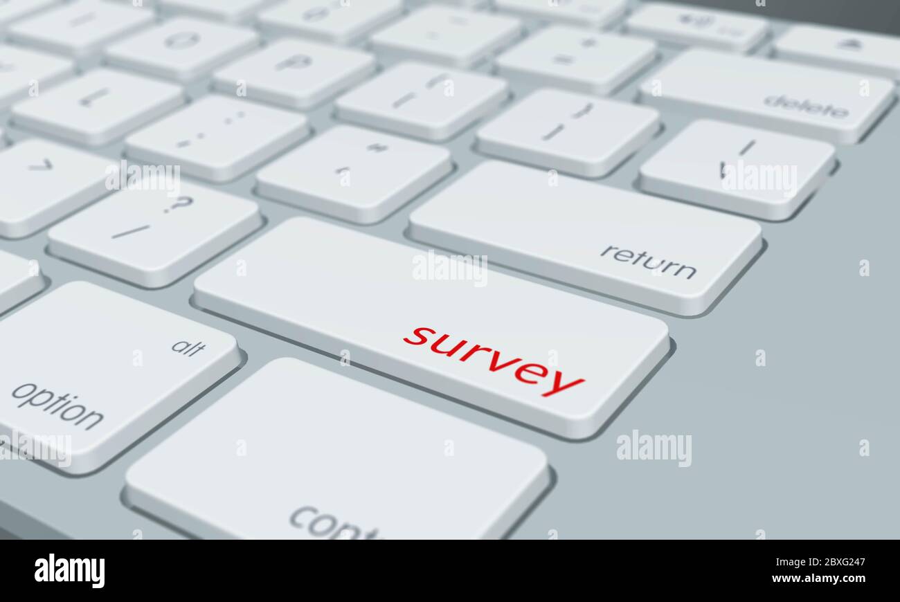 Computer keyboard with survey word key Stock Photo - Alamy