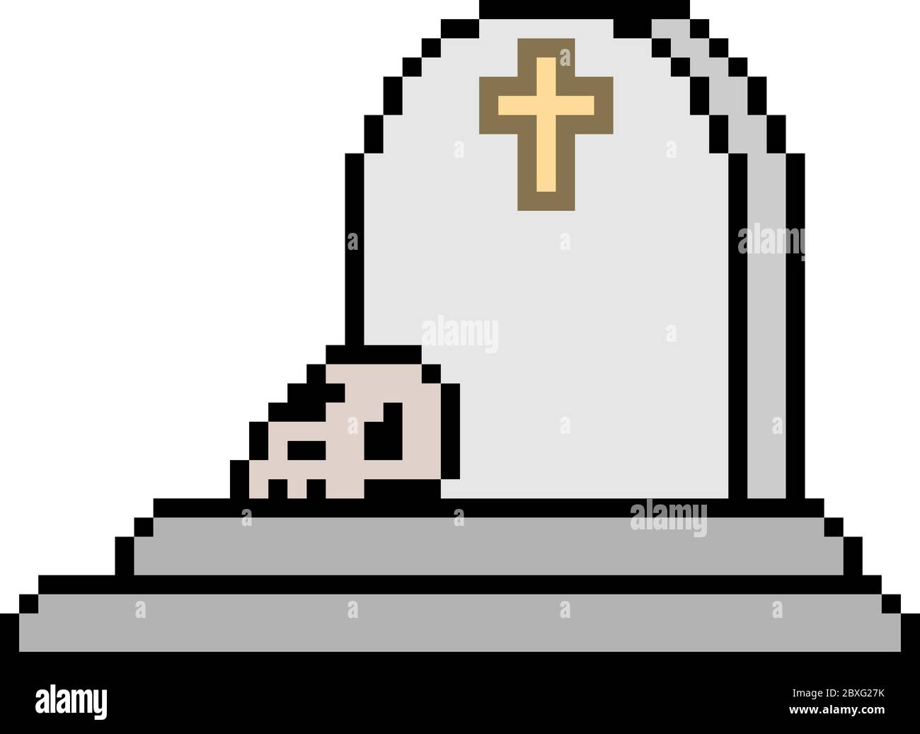 vector pixel art grave isolated Stock Vector Image & Art - Alamy