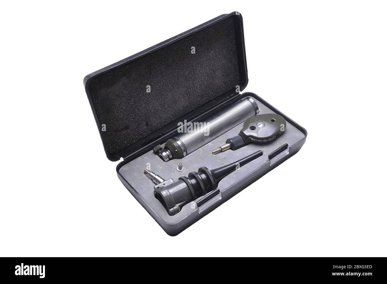 Otoscopes in the box. Otoscopes are also frequently used for examining patients' noses and upper