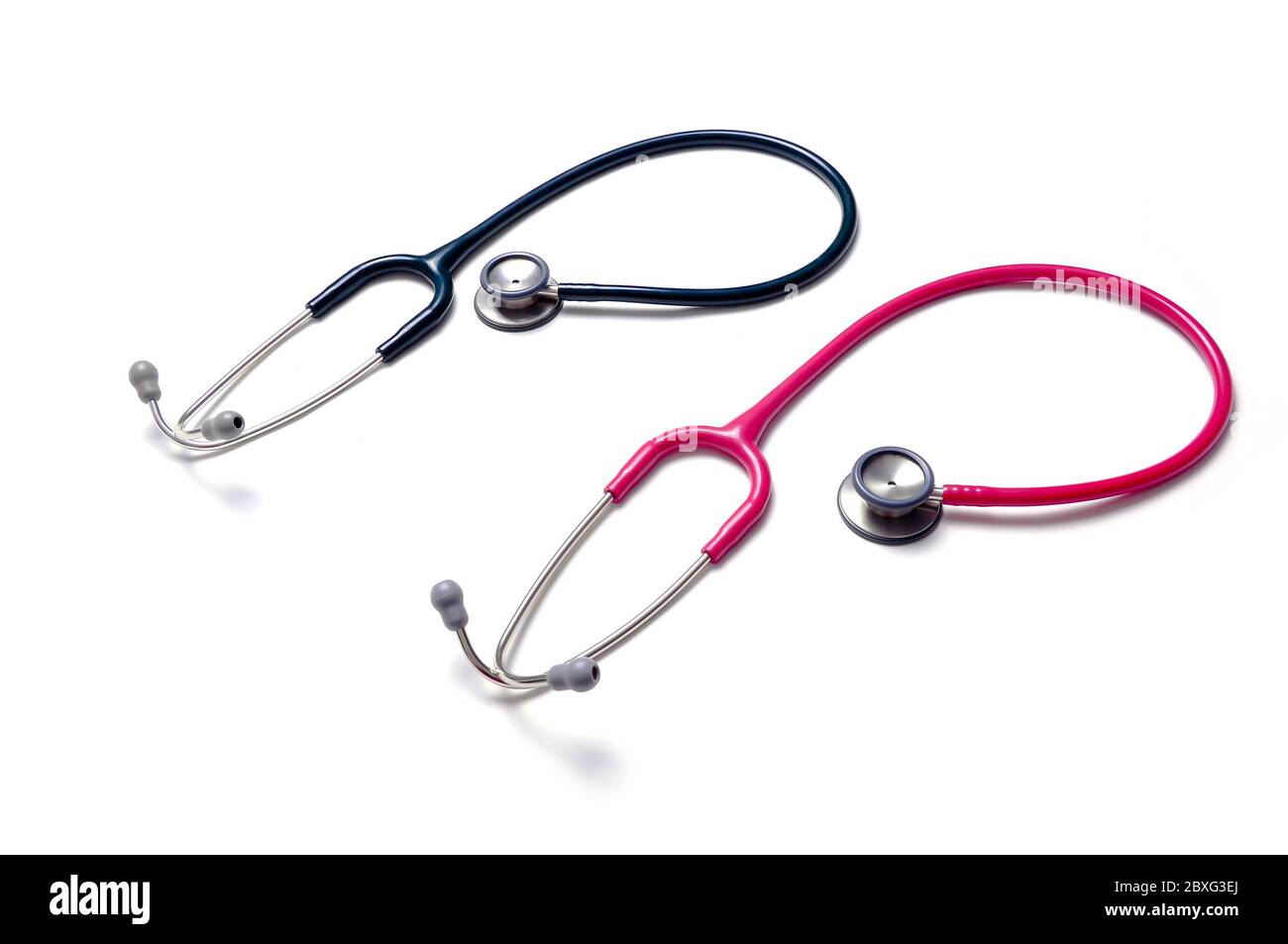 Black and pink stethoscopes isolated on white background Stock Photo ...