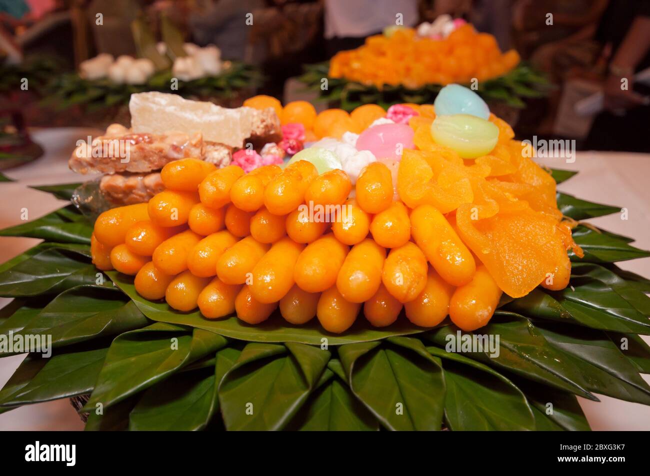 Thai Desserts called Med Kanun (Mung Bean Yolk) is Mung bean paste