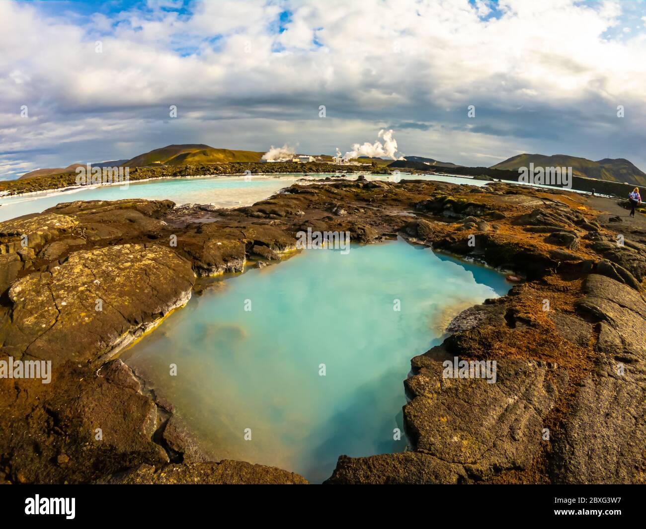 Geothermal power station at Blue lagoon Iceland. Popular tourist attraction Stock Photo