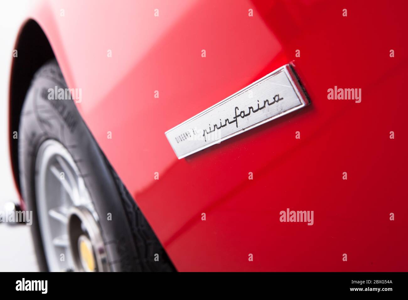 Ferrari Dino 246 GTS Pininfarina logo Stock Photo