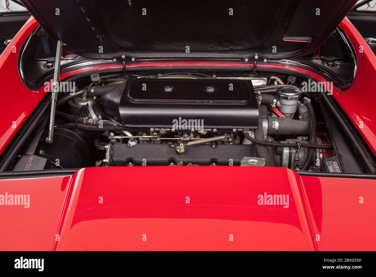 Ferrari Dino 246 GTS engine Stock Photo