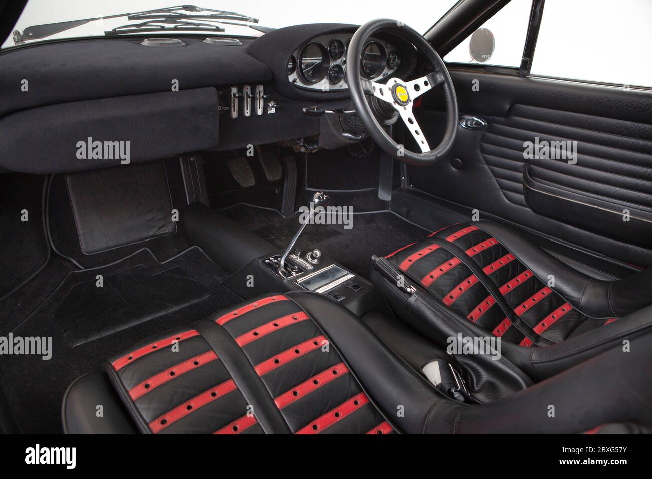 Ferrari Dino 246 GTS interior Stock Photo