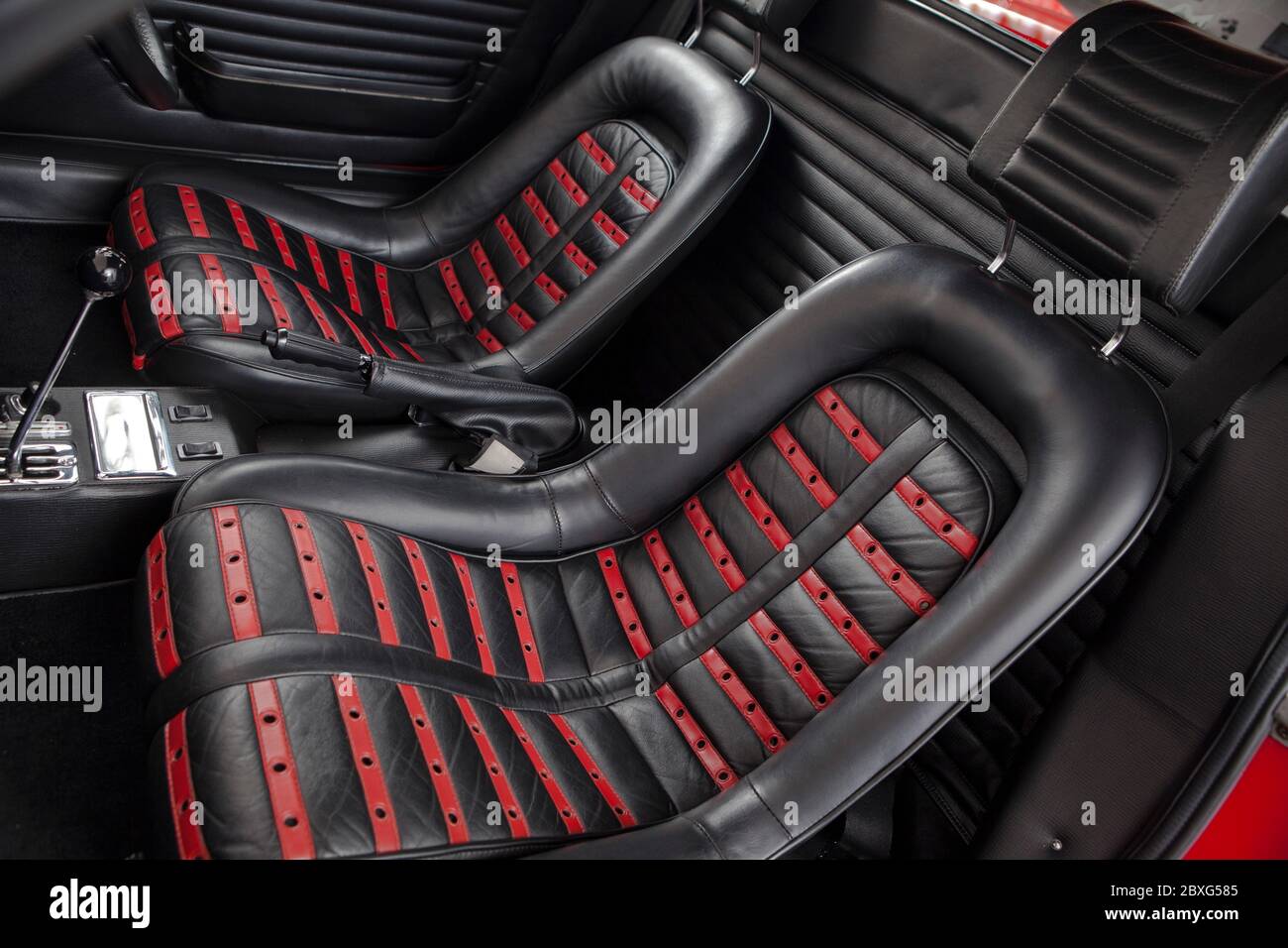 Ferrari Dino 246 GTS seats Stock Photo