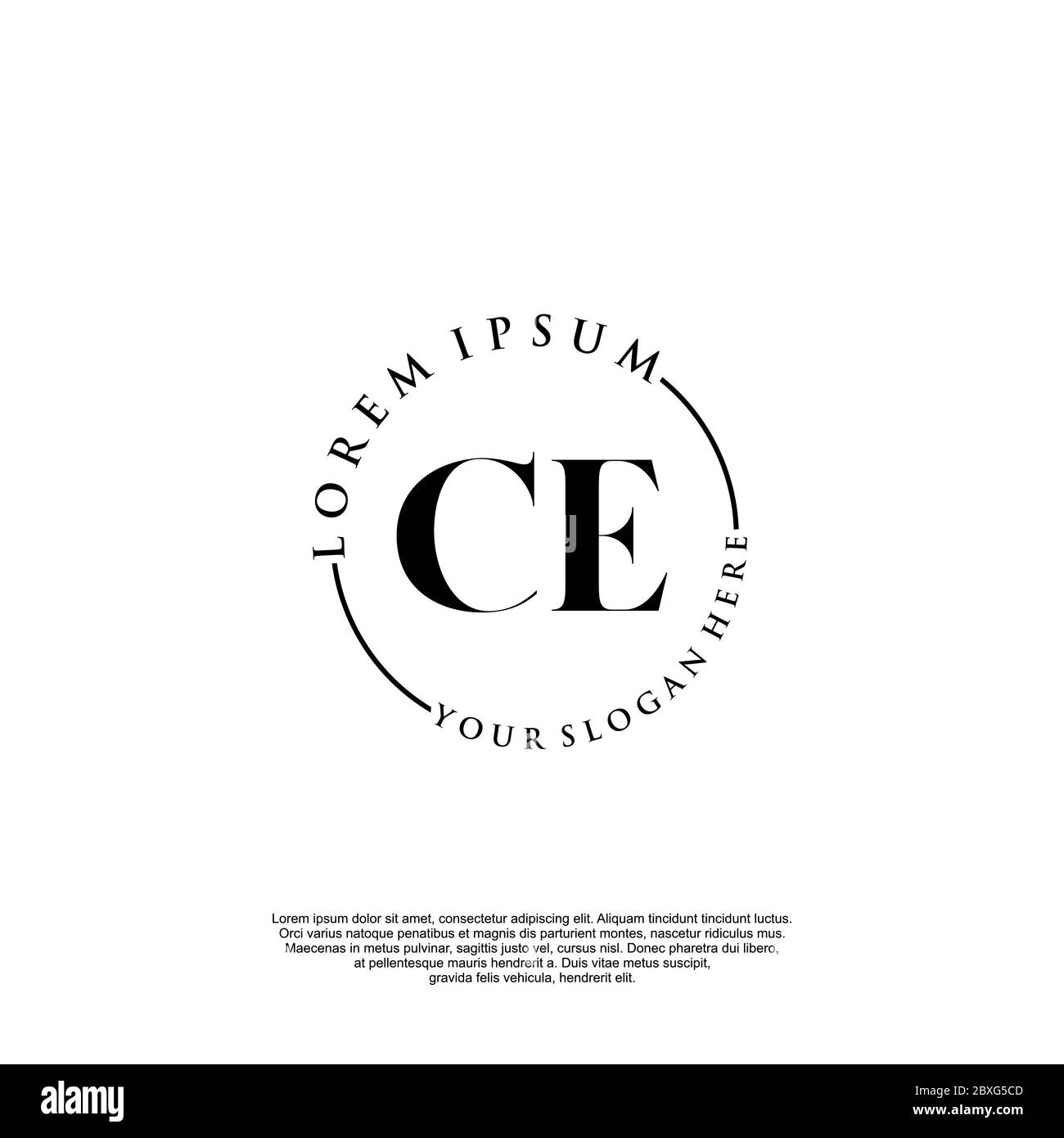 CE Initial handwriting logo template vector Stock Vector