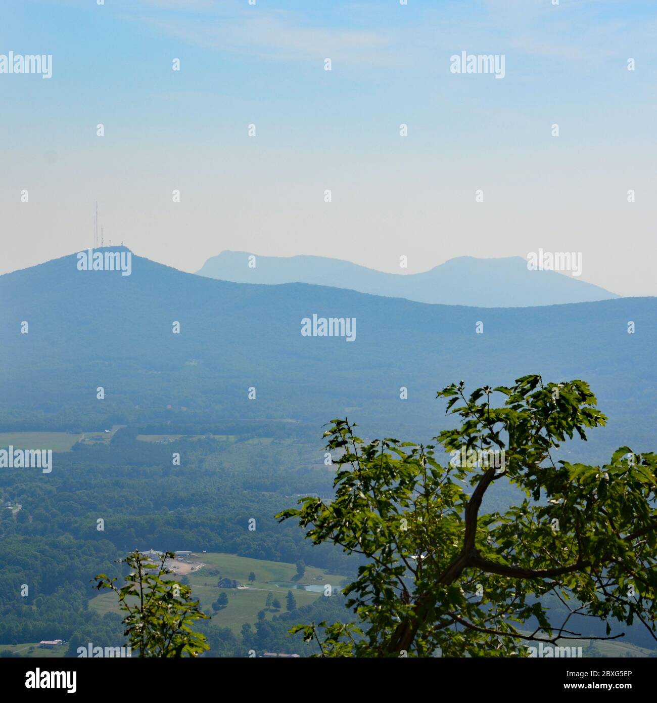 Sauratown Mountain and Hanging Rock State Park can be seen in the