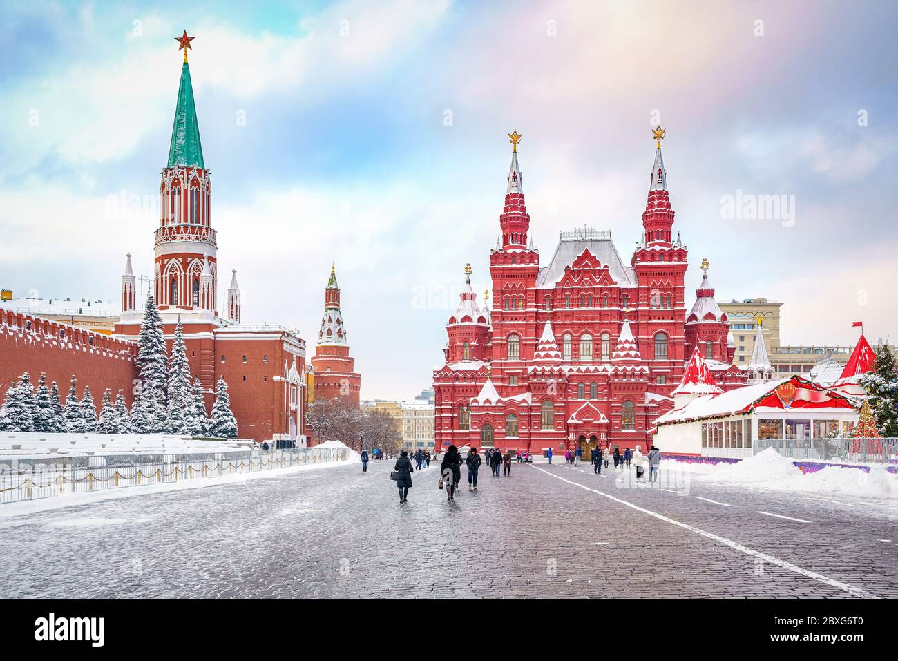 Red square in Moscow at winter Stock Photo