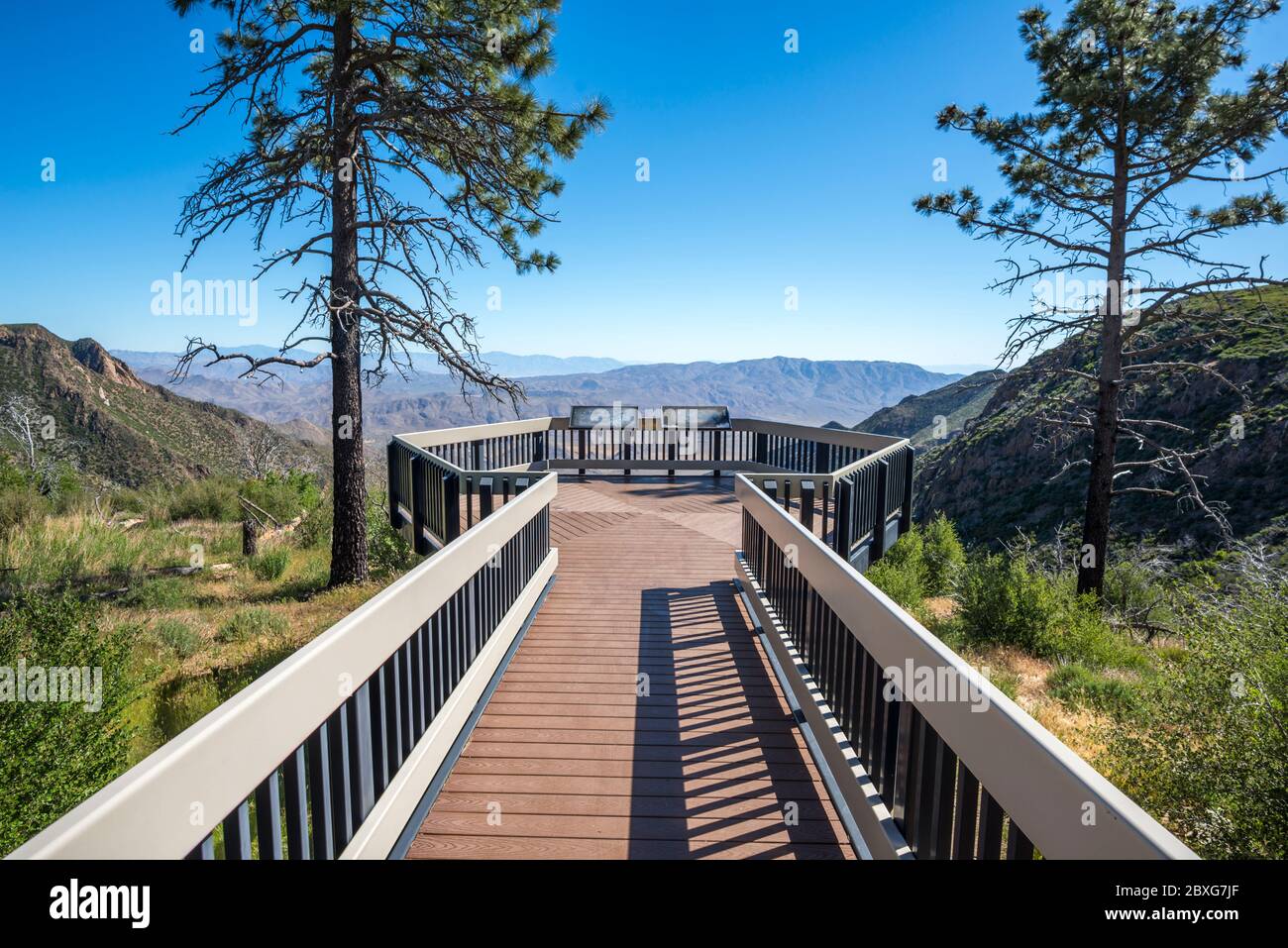 Platform at the Storm Canyon Vista overlook. Mount Laguna, San Diego County, California, USA. Stock Photo