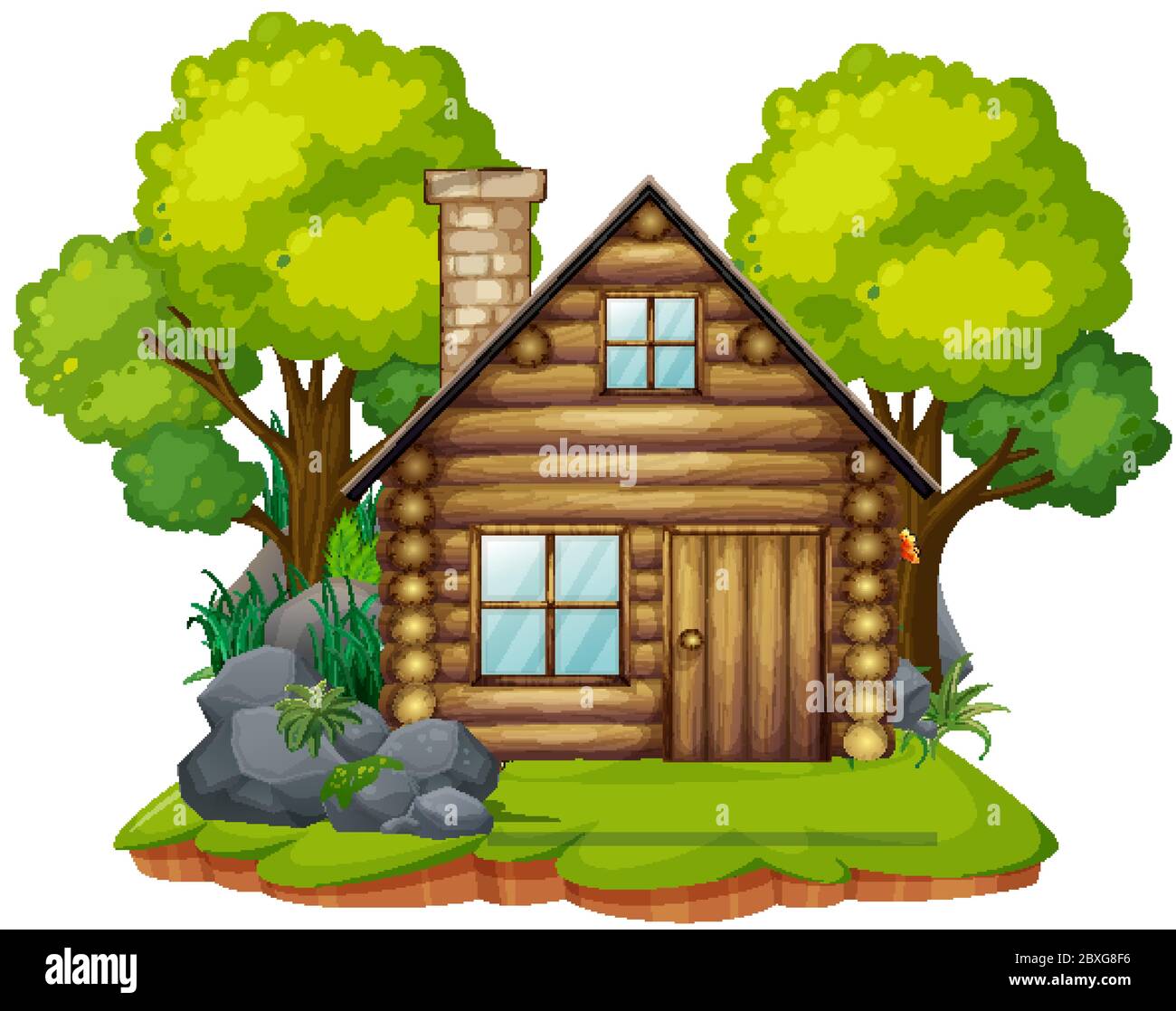 Isolated cabin in the wood illustration Stock Vector Image & Art - Alamy