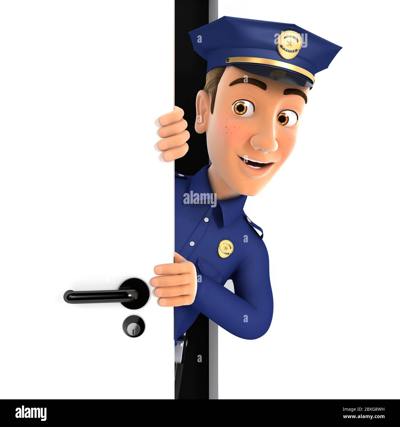 Cartoon police officer man looking hi-res stock photography and images -  Alamy