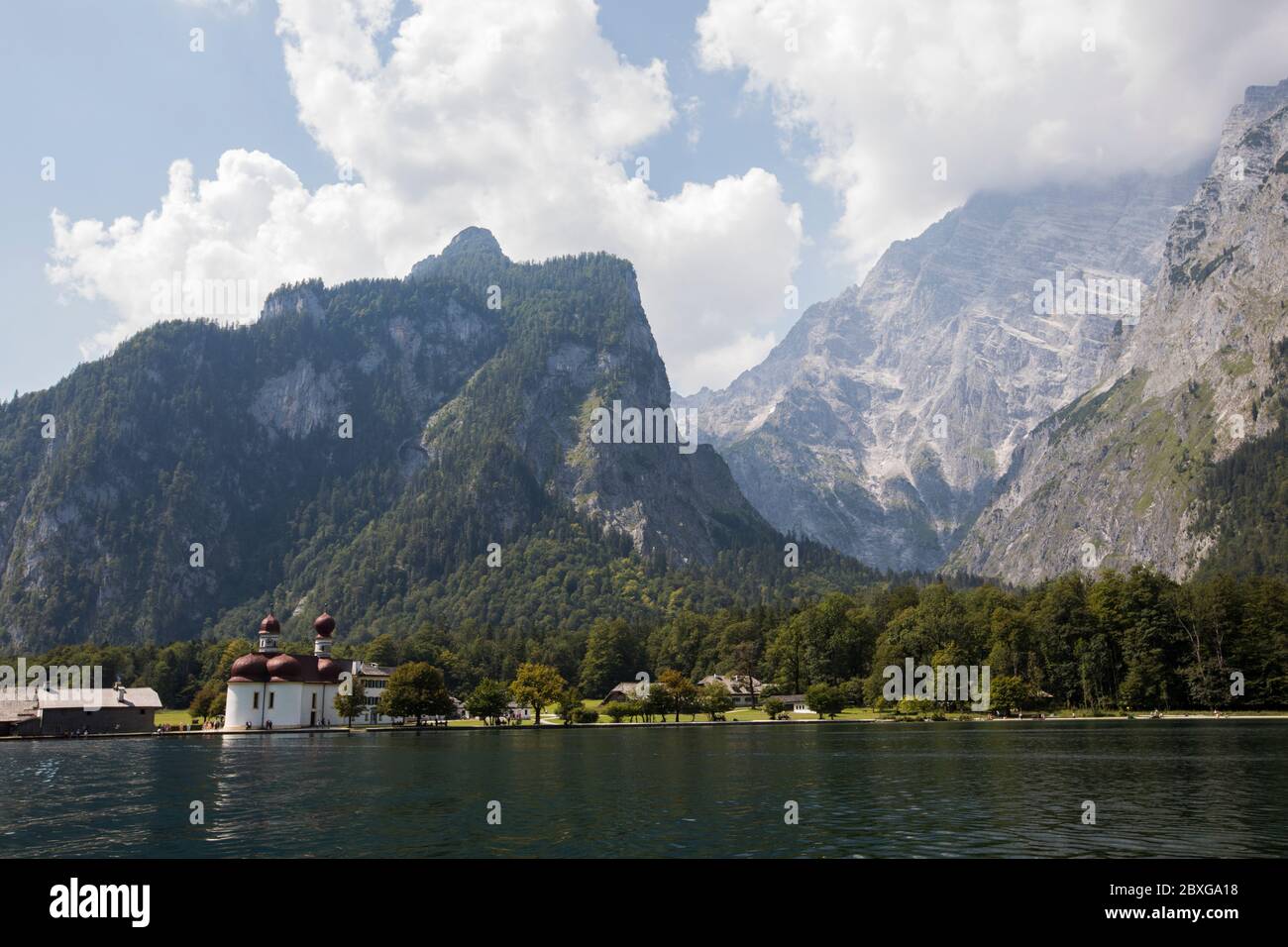 Konigssee lake and mountains in summer, Bavaria, Germany Stock Photo