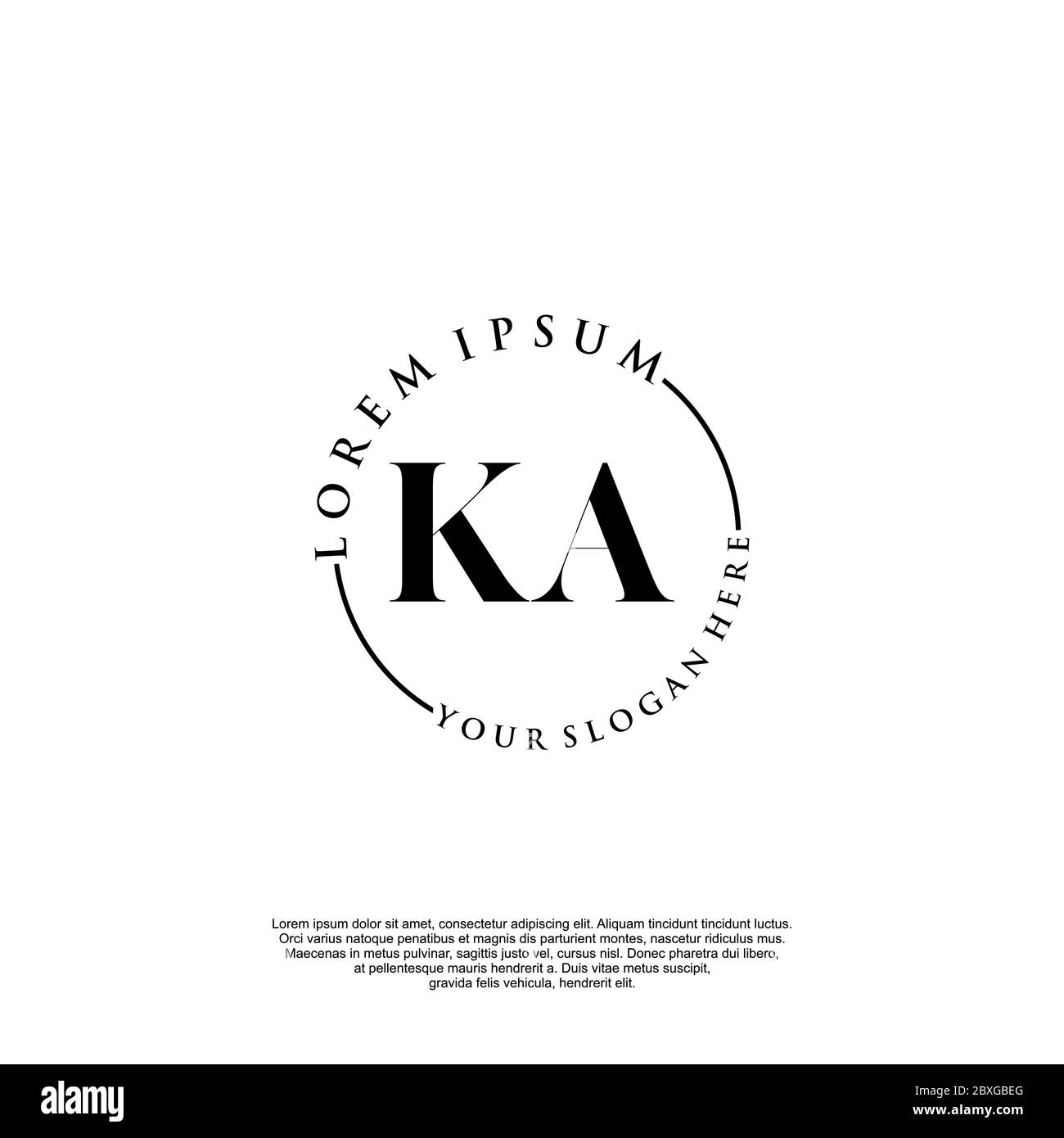 KA Initial handwriting logo template vector Stock Vector Image & Art