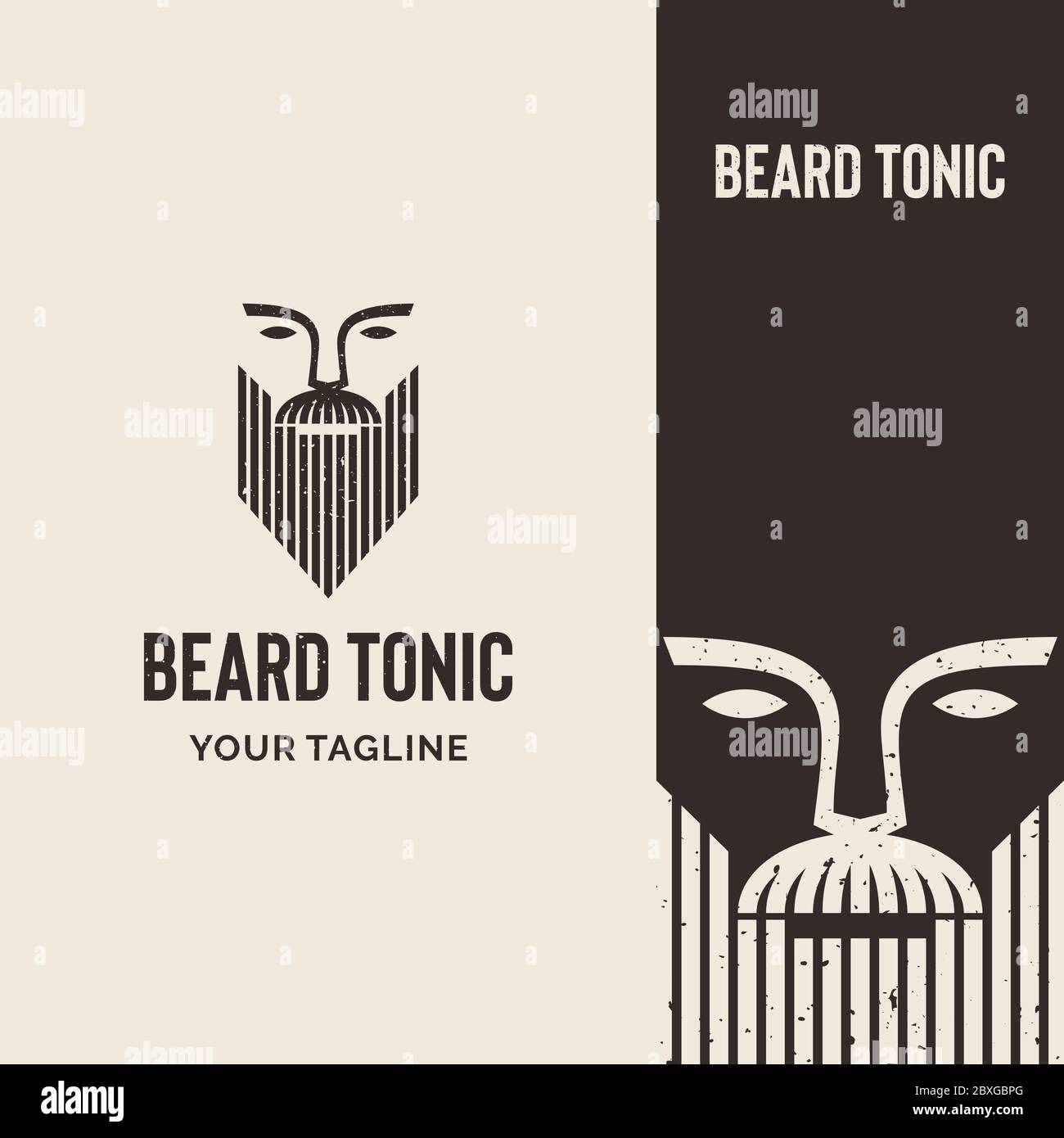 Beard Tonic Logo Stock Vector