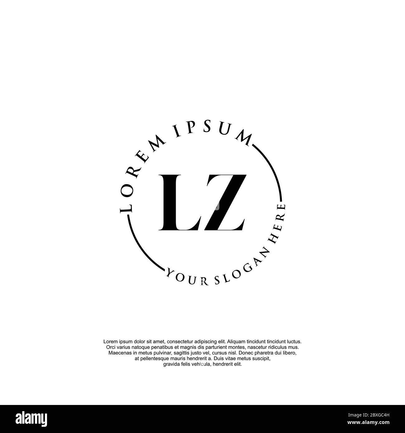 LZ Initial handwriting logo template vector Stock Vector Image & Art