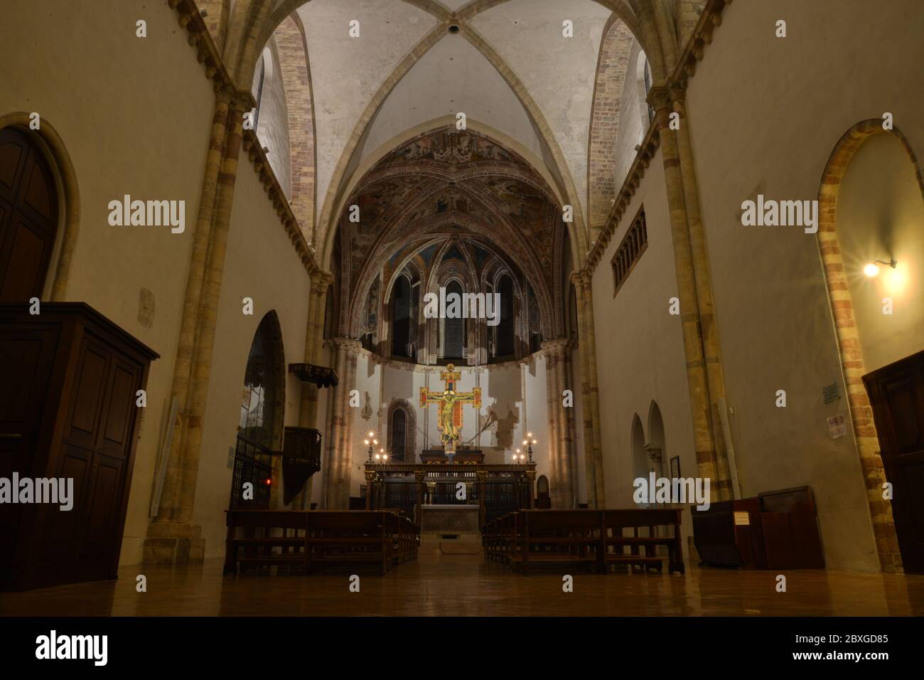 Interior of the Basilica di Santa Chiara, Assisi, Italy Stock Photo