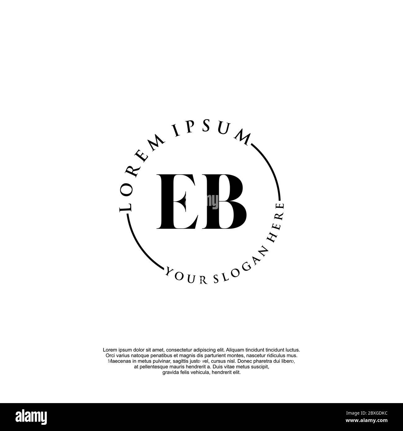 EB Initial handwriting logo template vector Stock Vector