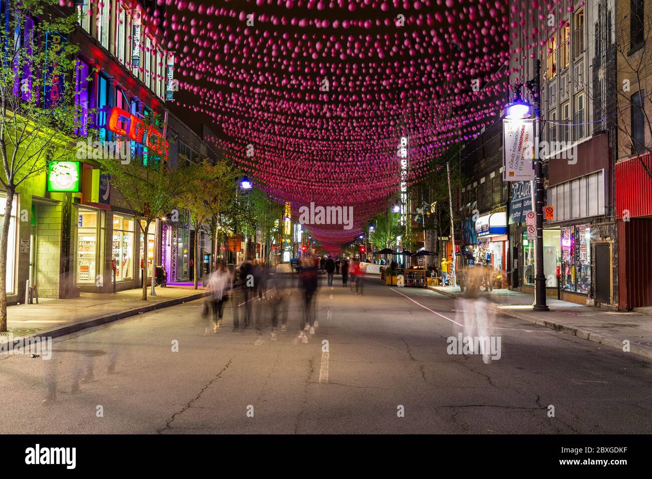 MONTREAL CANADA - 17TH MAY 2015: A view along Saint Catherine Street in ...