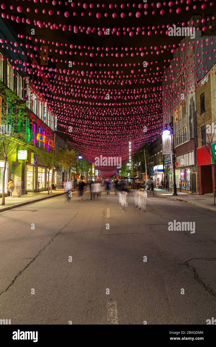 MONTREAL CANADA - 17TH MAY 2015: A view along Saint Catherine Street in ...