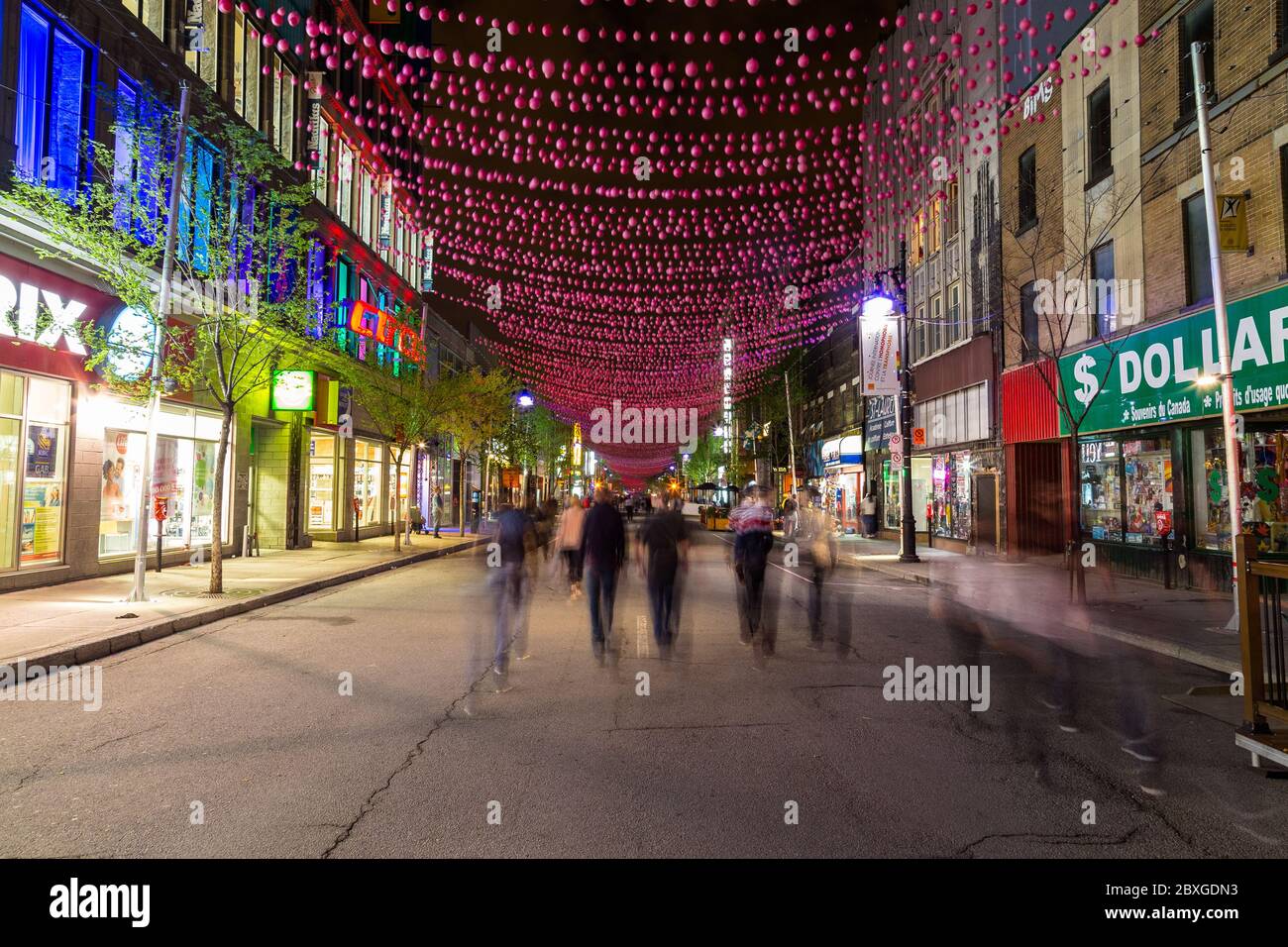 MONTREAL CANADA - 17TH MAY 2015: A view along Saint Catherine Street in ...
