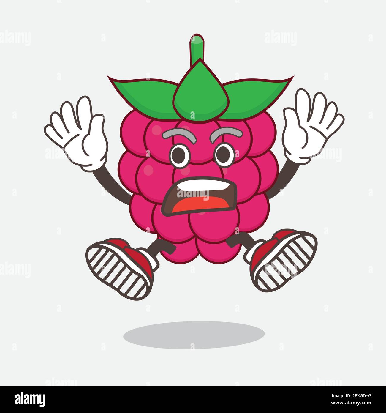Cartoon Crush Raspberry An illustration of Raspberry Fruit cartoon mascot character with ...
