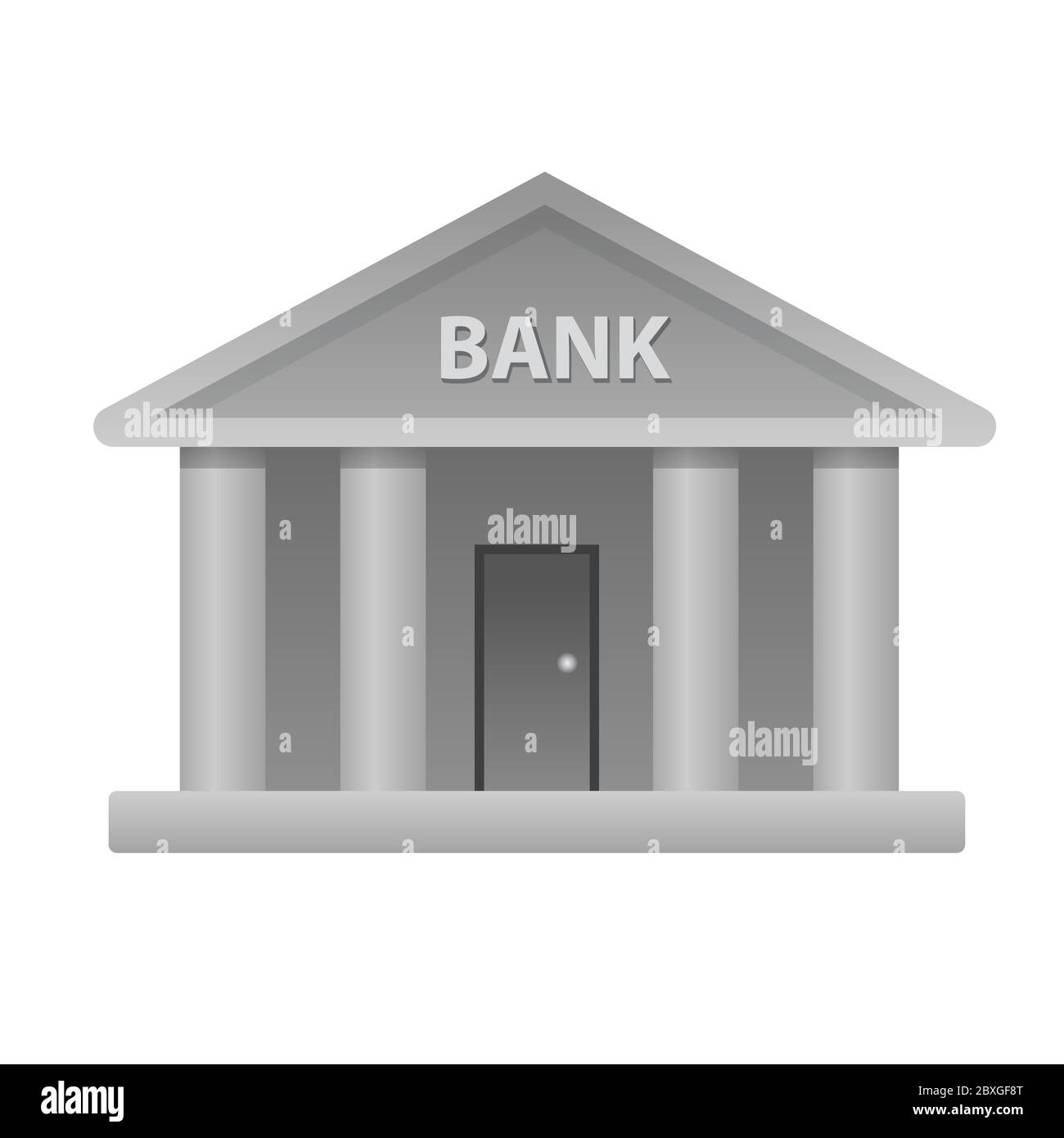 illustration of the bank building icon on the white background Stock ...