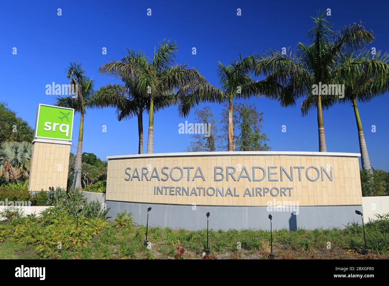 Sarasota, FL, 3/28/2020 Sarasota Bradenton international airport sign